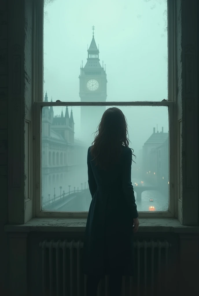 Penelope in the hack, looking out the window at the thick fog. “The fog wrapped around London like a shroud.”