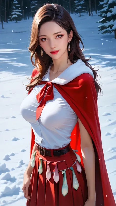 score_9,score_8_up,score_7_up,high res image,masterpiece,best quality,realistic,1girl,santa_costume,white_shirt,(red cape:1.2),(red skirt:1.2),snow,(upper_body:1.2),(dynamic_angle:1.3),(medium breasts:1.3),(presenting used condoms:1.3),