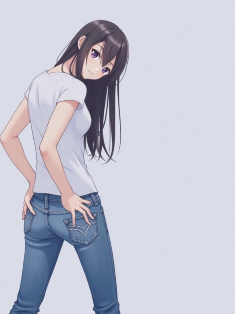  rear view,  rear view, Back pose, From the back, skinny female artist  rear view, Japanese Beauties,Shrapnel, Turn around , 彼女は私たちに Turn around いる,  rear view!!, ( ( (  wearing jeans  ) ) ), Still image from behind