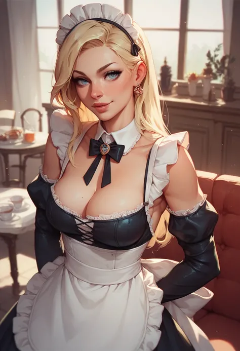 a blonde maid.