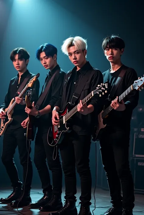  Heres a description that you can use :

 Boy The band consists of six guys with a cool dark style .  Each member has a different hairstyle , ada yang panjang seperti oppa Korea,  There are also some rather short but still stylish ones .  They wear all-dar...