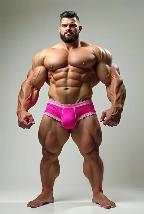 Macho man in pink panties