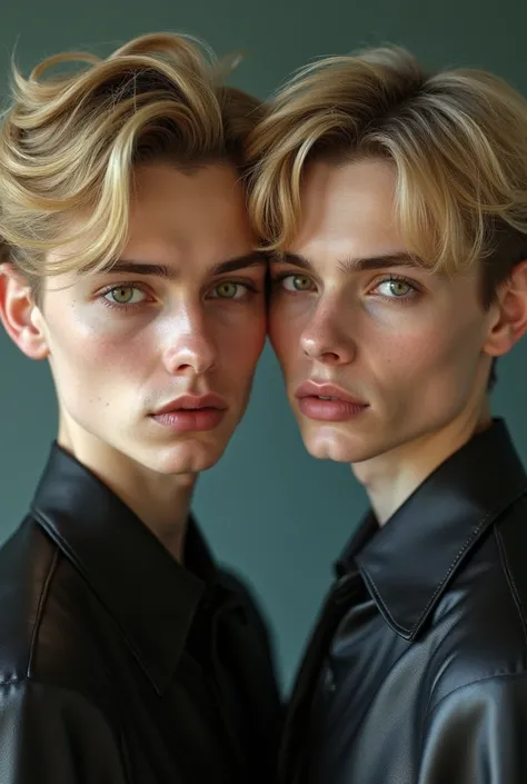  22-year-old twins . One blonder than the other , wrinkle-free ,con heterocromia y very handsome.And the other less blond , very handsome, wrinkle-free,  brown eyes, aura is dangerous and psychopathic 