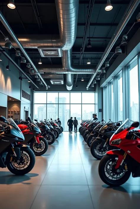 HVAC system in motor 
 bike showroom 
