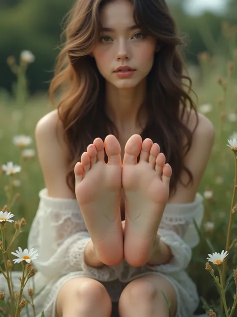 Make me this girl showing her feet 