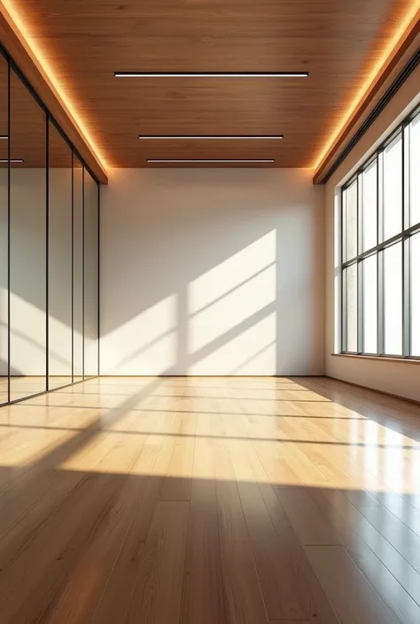 Empty dance room with mirrors