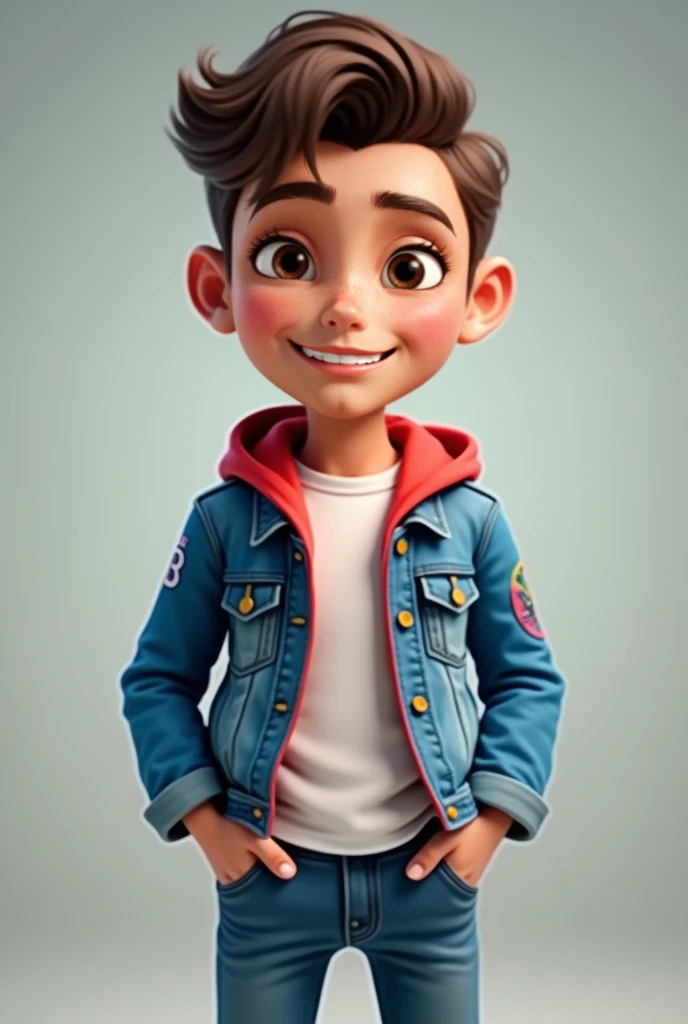 A realistic and expressive human avatar with a modern and youthful style, perfect for TikTok. They have a friendly but neutral appearance, standing straight with a natural posture. The avatar is facing the camera directly, maintaining eye contact with a ca...