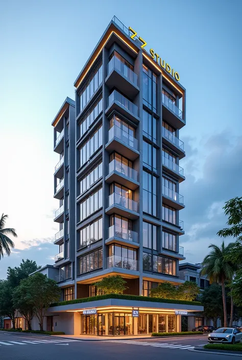 Tall building with name ZZ STUDIO ENTERTAINMENT at Georgetown Pulau Pinang Malaysia