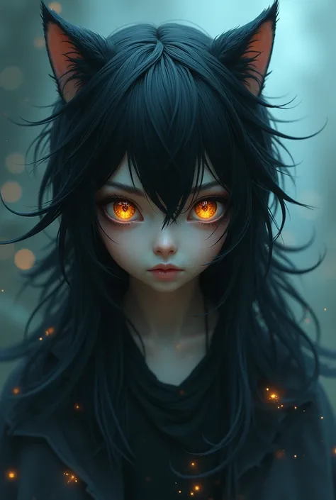 Picture Ka, a young boy with long, black hair, and eyes that look like cats