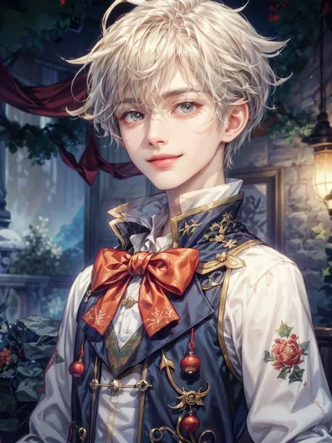 (absurdres, highres, ultra detailed, HDR), masterpiece, perfect face, detailed face, intricate details, watercolor art style, Christmas festive theme, extremely detailed character profile, best quality close-up picture,  smile face, kpop face , almond eyes...