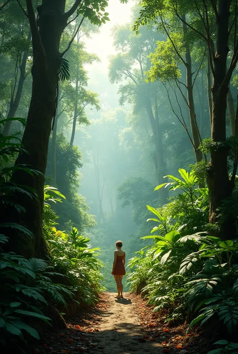 Make an Amazon rainforest background to place a person 