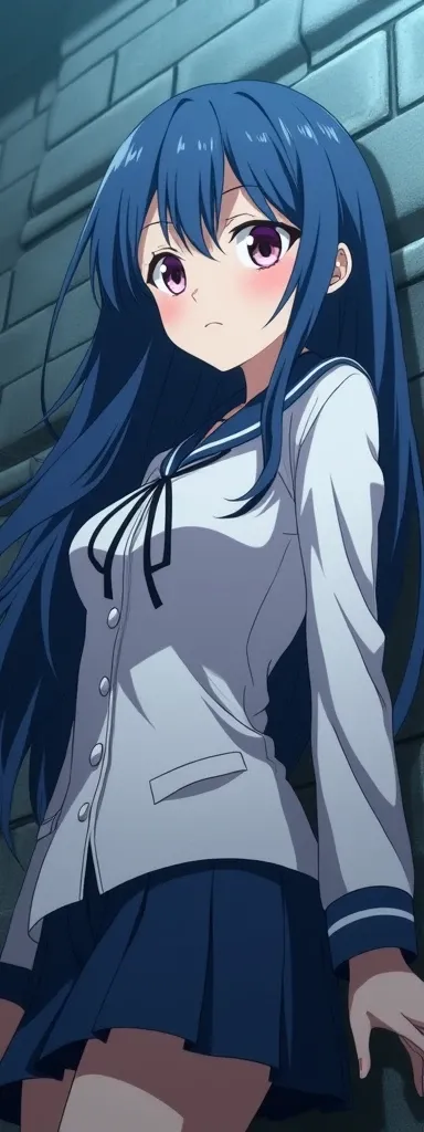  in the anime is stabbed multiple times in the chest and stomach by someone on her way home from school and is bleeding and dies painfully,  Blue Long Hair .Bust H cup,The right eye has green eyes and the left eye has pink eyes, Close Her Eyes ,A 17-year-o...