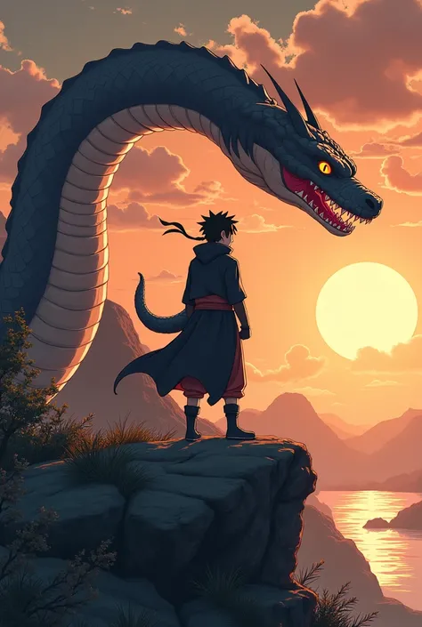 anime characters are standing on a rock with a giant snake, from naruto, anime wallaper, naruto artstyle, badass anime 8 k, anime fight, 4 k manga wallpaper, epic anime style, hd anime wallaper, samurai champloo, anime style 4 k, anime wallpaper, amazing w...