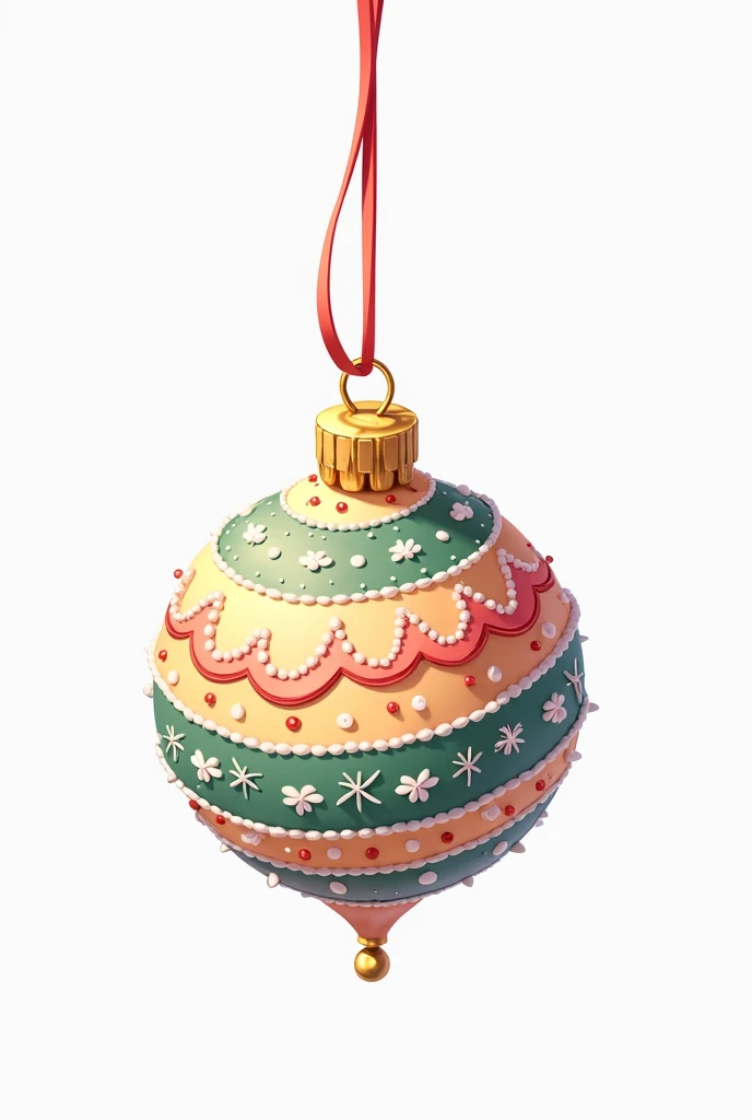 christmas ball, white background, cartoon