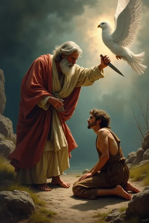 Abraham sacrificing his son as a test of faith