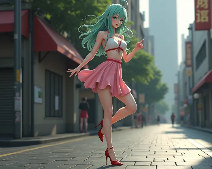 (Shinji (Ayawa Zero ), Photo realistic style CG, 包含女孩雙腳穿著 Super high heels Thin heels 樣貌的完整全身影像,包含穿著 Super high heels Thin heels 的腳部的全身特寫, top quality , super detailed , showing the best leg line with perfect pointy heels ,The most dynamic sexy pose ,Stand...