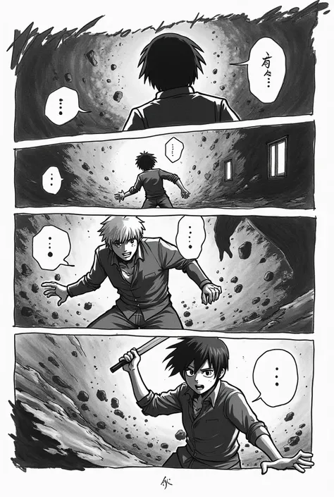  To the manga style ,  the division of the manga leaf into 5 scenes creates a dynamic and intense sequence on the manga page.  A manga page is the basic unit of a manga ,  composed of one or several scenes arranged in frames  ( also called  "irregular ")

...