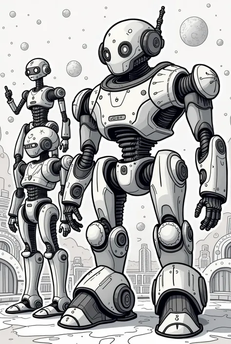 "Give me coloring pages of robots."book couleur 