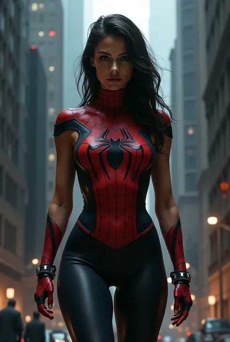 Spiderman woman shows weight naked body 