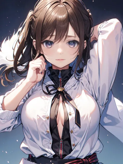 1girl,  small breasts,various clothes
face close-up,raise your hand,I can see the side,Hi-Res、masterwork、Chizuru Ichinose、Brown hair、i&#39;m、Female one、outside of house、Detailed background、A detailed eye、（（brown-eyed））,Beautiful and perfect legs, Clean and...