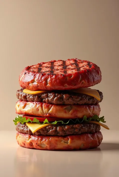 Bigger patties (only 2) and looking more real 