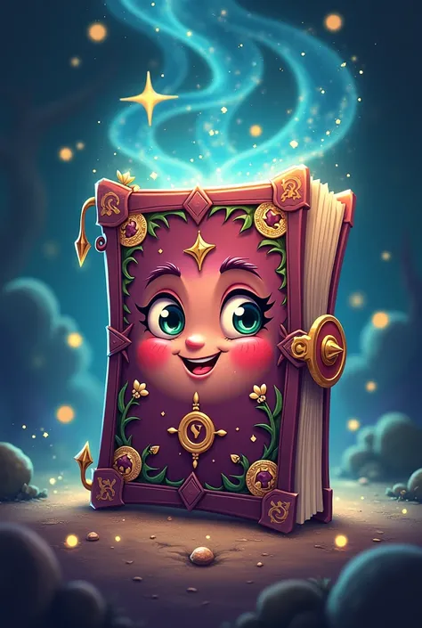 Use this image as the theme, i want you to create graphics for me. Make a cute spell book