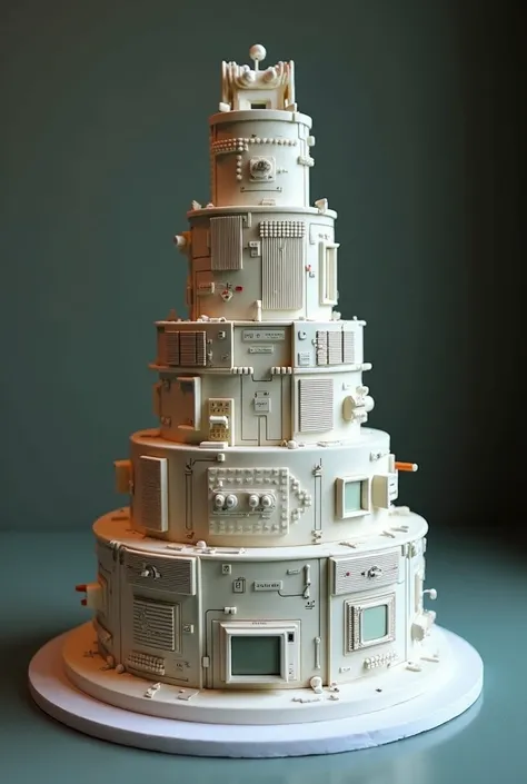 A wedding cake on the original theme of computer development 