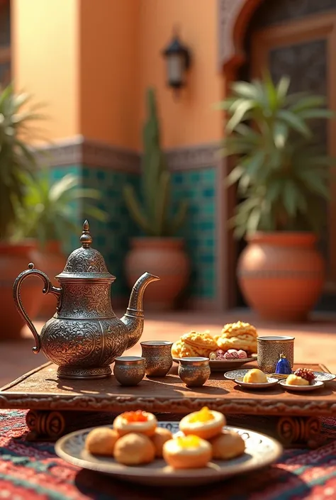 Moroccan tea with Moroccan sweets