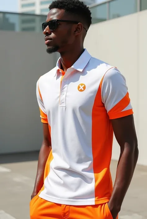 Im looking for original white polo shirts with intense orange features 