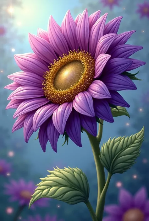 Purple and green sunflower