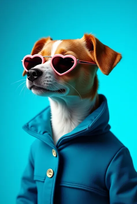 The best cell phone wallpaper, Award-Winning Wallpaper, portrait photography, In the front view is a portrait of a cute dog wearing mid-1960s space age fashion, Side view photo, Shot with Canon EOS R5, Set a strong contrast that accentuates the subject, Fl...