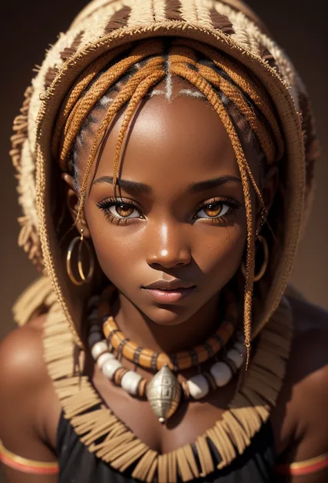  A hot and pretty African woman from the Himba tribe in the African plains, , beautiful dark skinned girl,  detailed light brown eyes ,  Photograph taken with a Canon 6D Mark II with an 85 mm lens at f / 4 and ISO , chiaroscuro, glamour shot,  award-winnin...