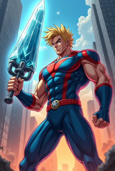 Anime super hero whose power is the hard penis holding in his hand