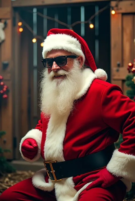 Santa claus is wearing sunglasses and a red suit, Santa claus, Santa clause, Santa,  wearing festive clothes, 🕹️ 😎 🔫 🤖 🚬,  holiday season , Santa inside a rustic barn,  shutterstock , wearing Santa hat, Best , Pexels, Profile picture, wearing a Santa hat, ...