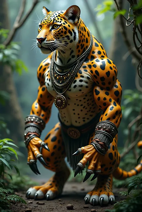 Create a mix of jaguar and man 