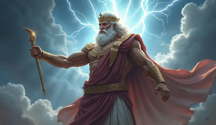 Zeus the King of gods with thunders
Detailed
High quality 
Detailed background 