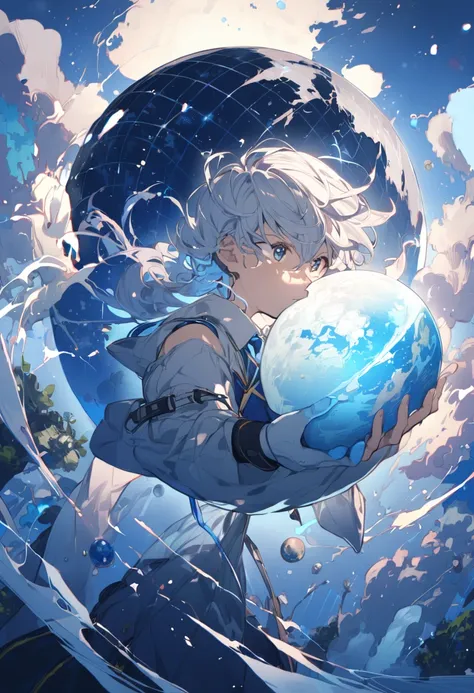 Asahi holding the planet in his hands 