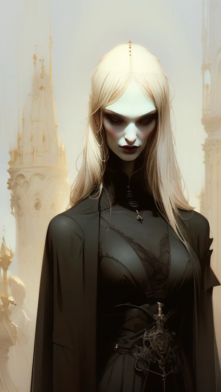  full body . Vampire woman, sexy, seductive,  beautiful face , gothic face ,  sharp face  ,  delicate face  , Female face,  abundant white hair , Ojos rojos , delgado,  average breasts, elegant, ropa elegant,  full body , realistic look, sharp focus face  ...