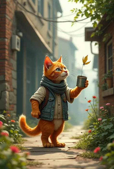 6. The Alley Cat’s Charm

Jasper, the ginger tomcat, playfully chasing a fluttering leaf or pawing at a piece of string tied to a tin can.

The alley should feel alive with small details: blooming wildflowers growing in cracks, a makeshift shelter of old b...