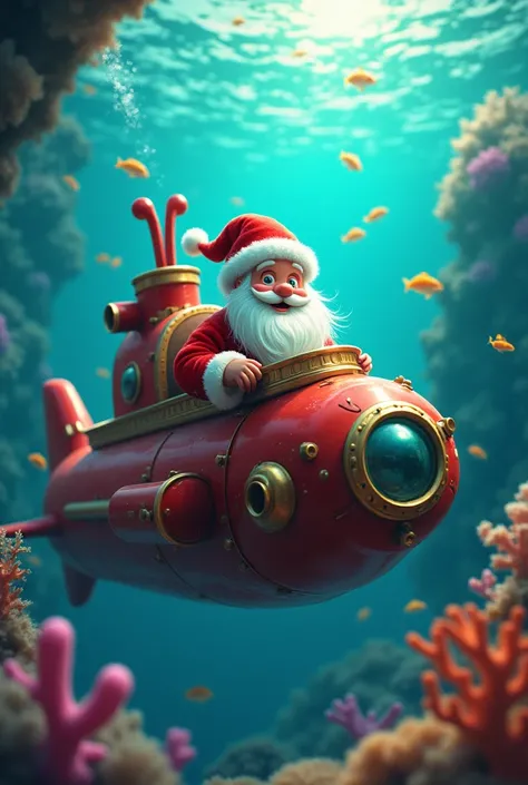 Create a Santa Claus submarine image