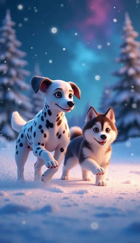 Dalmatian Dog and husky💗💗🌨💚💚🌌🌌💜💜🧡🌇🌇

 🌨