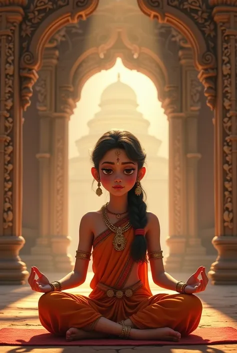 Hindu girl in temple