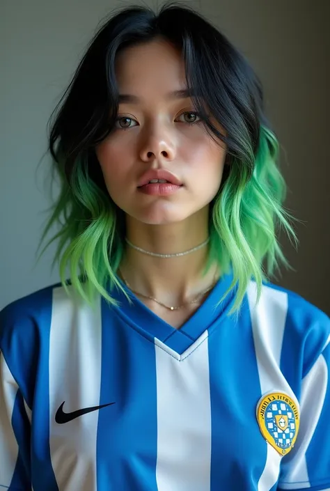 Billie Eilish wearing the Club Deportivo Marquense shirt