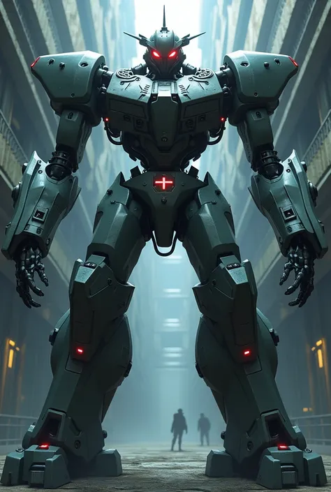 Make a scary robot size 2 meters in anime 