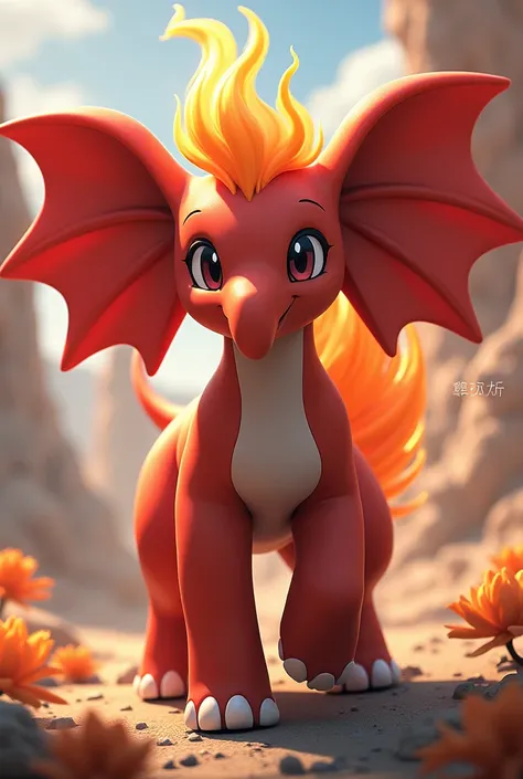 Pokemon, 3d anime, female pokemon, teen
elephant, fire type, fairy type, big ear, long nose, red skin, epic realistic