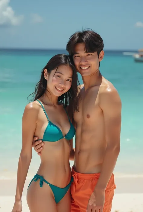 Mother and son, marriage, shotacon, with bikini, korean face