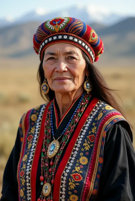 60-year-old Kazakh woman in national costume 