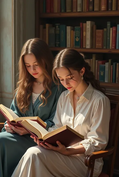 Girls with books
