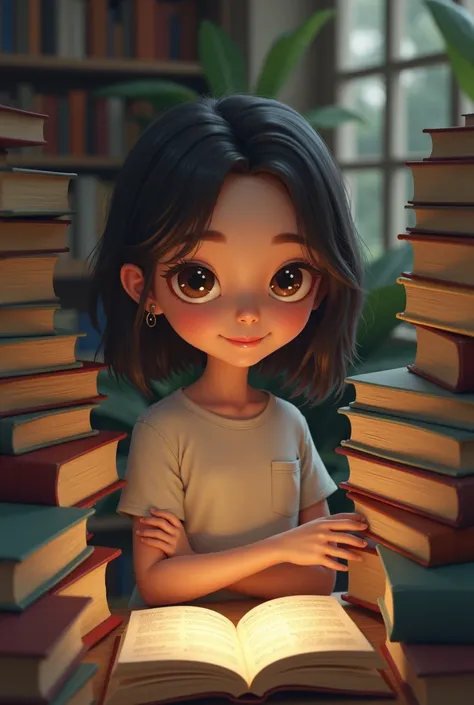 Girl with books