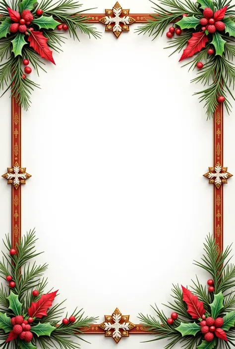 Christmas frame with Christmas colors elegant with white background